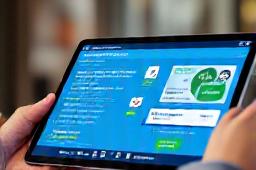 AIを搭載した教育プラットフォームのインタフェースを表示するタブレット